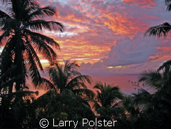 Sunset over the Somosomo Straits of Taveuni by Larry Polster 